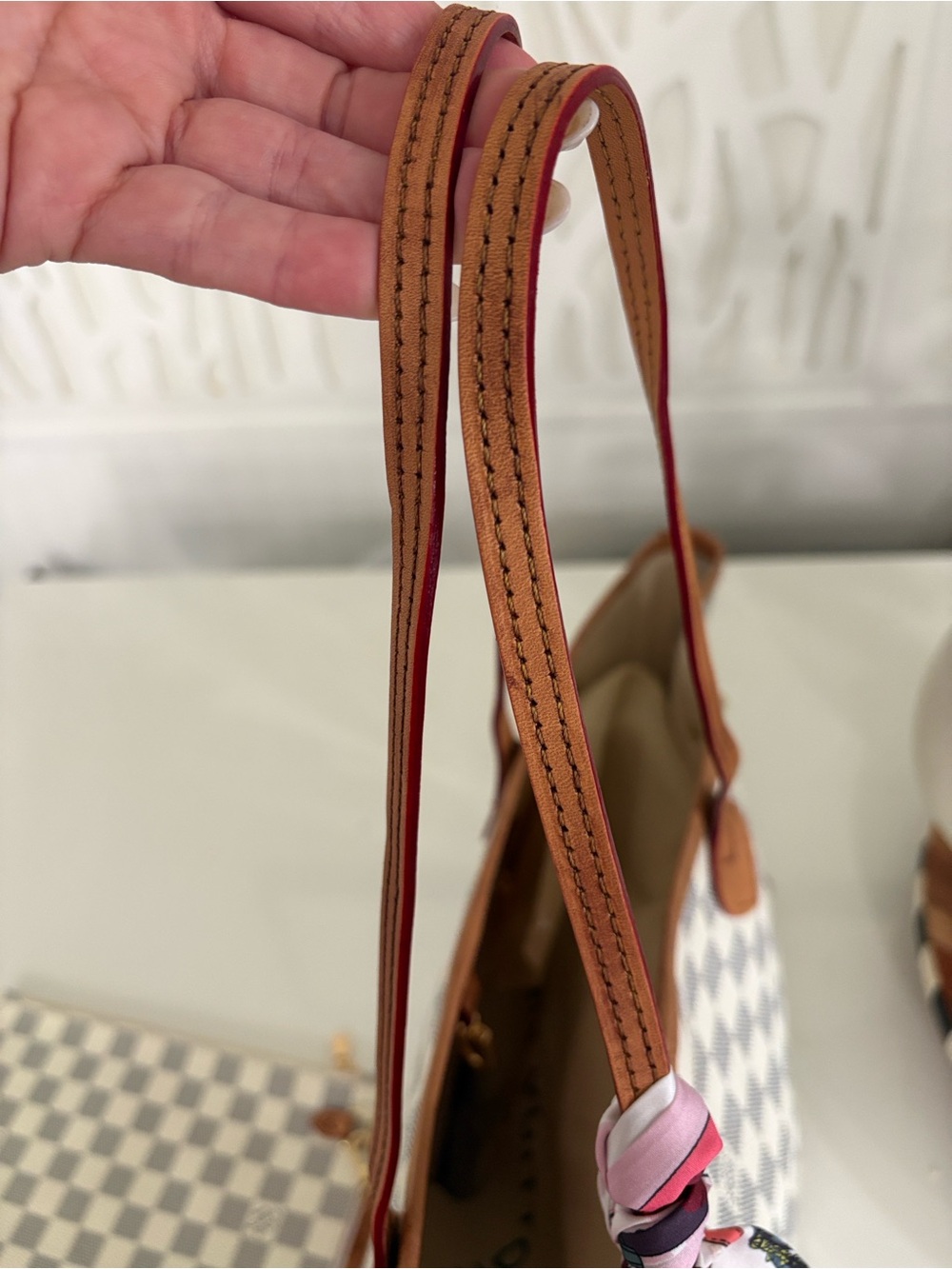 Azur Tote with Pink Scarf Accent - Picture 5 of 9